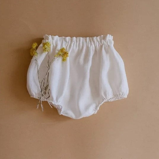 Baby White Cotton Baptism White Dress Set with Shorts