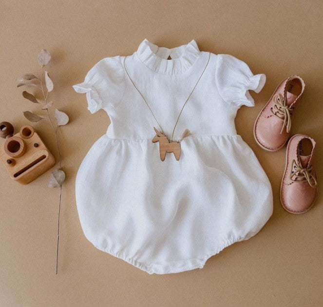 Baby Outift White Romper for Baptism, Christening or Wedding and