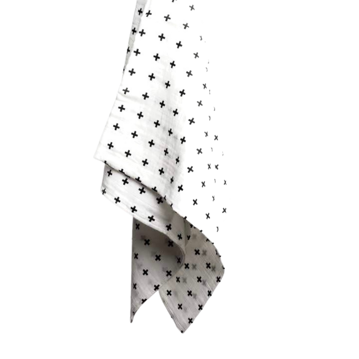 Muslin Square Baby Burp Cloth - Set of 3 - Minimal Sensory Black White