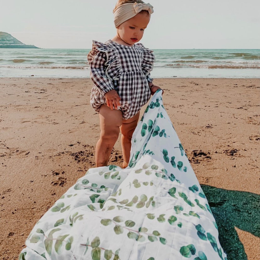 Muslin Swaddle Baby Blanket Eucalyptus