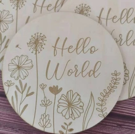 Baby Birth Announcement Sign Hello World Newborn Baby Gift