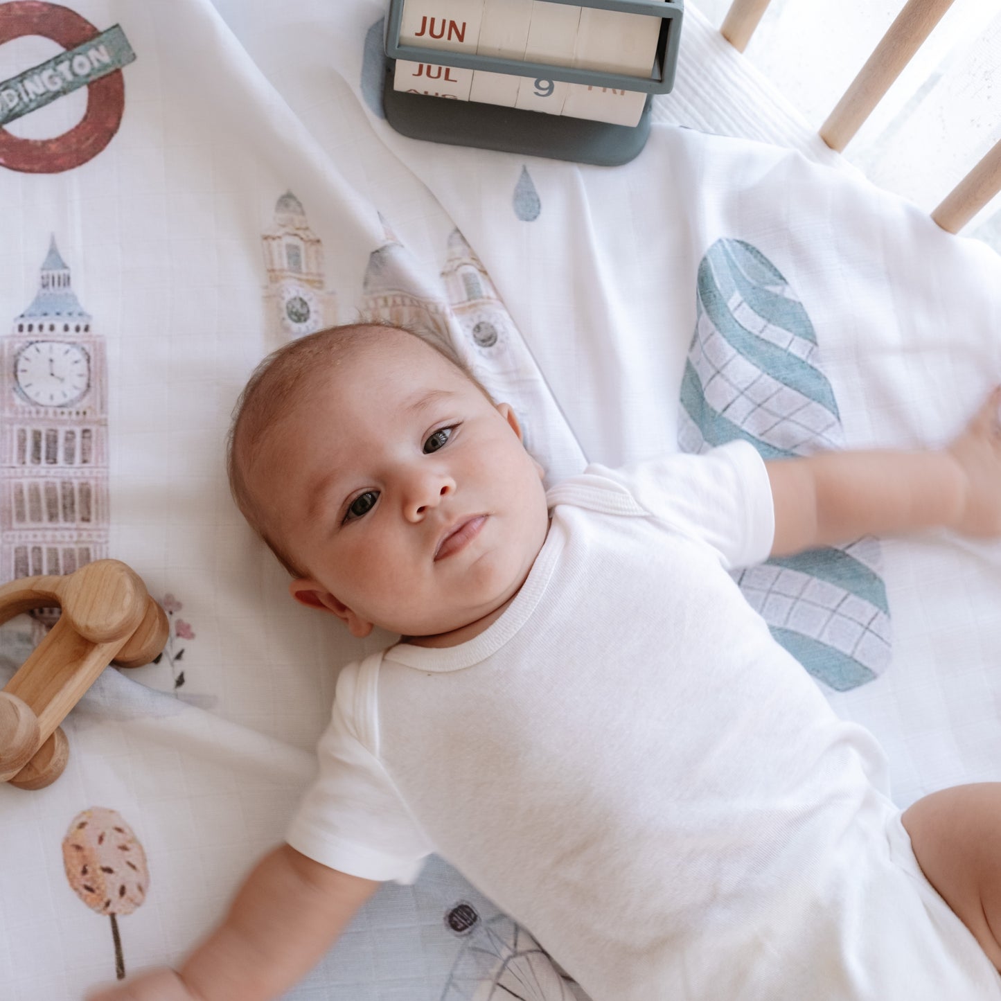 Baby Muslin Swaddle Blanket - London