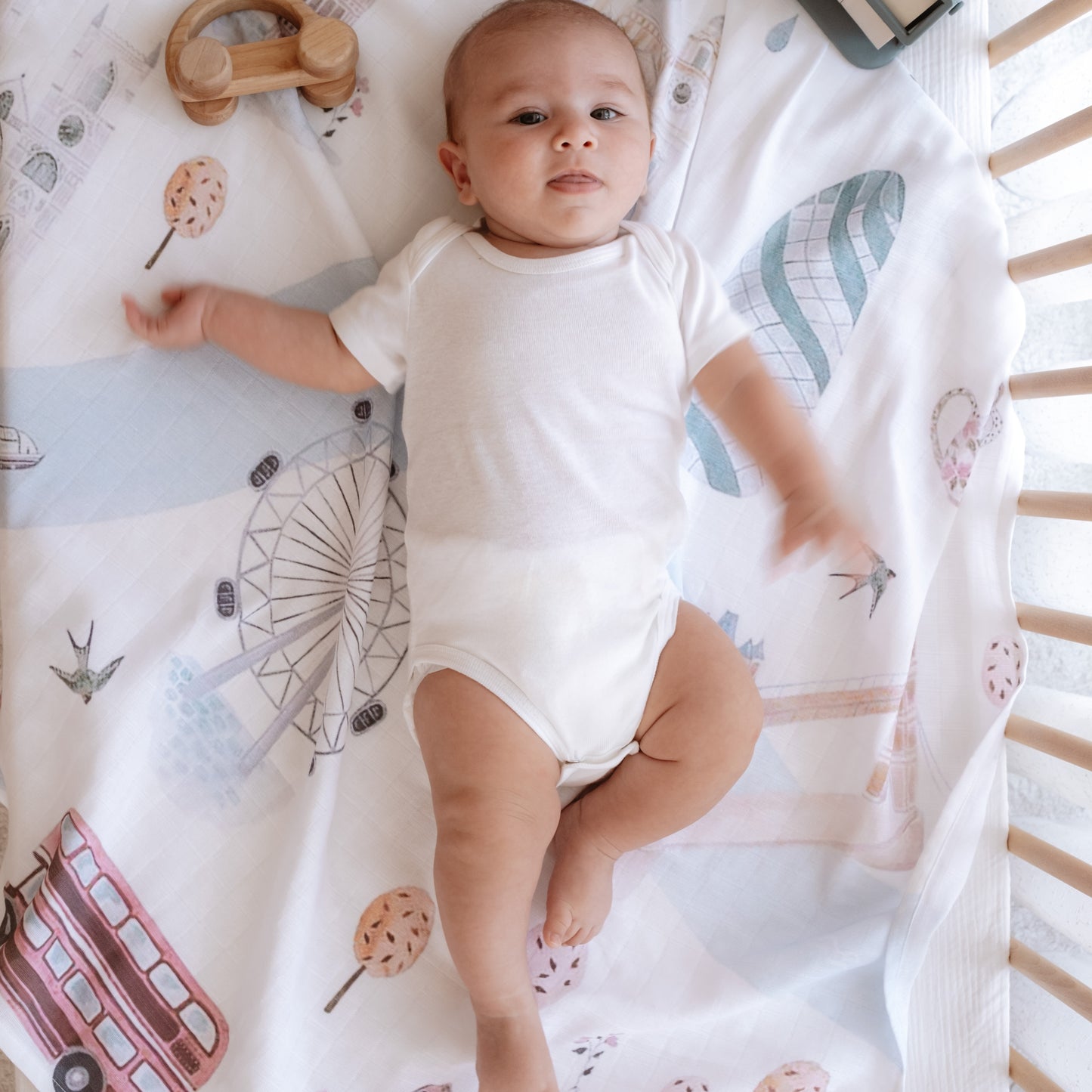 Baby Muslin Swaddle Blanket - London