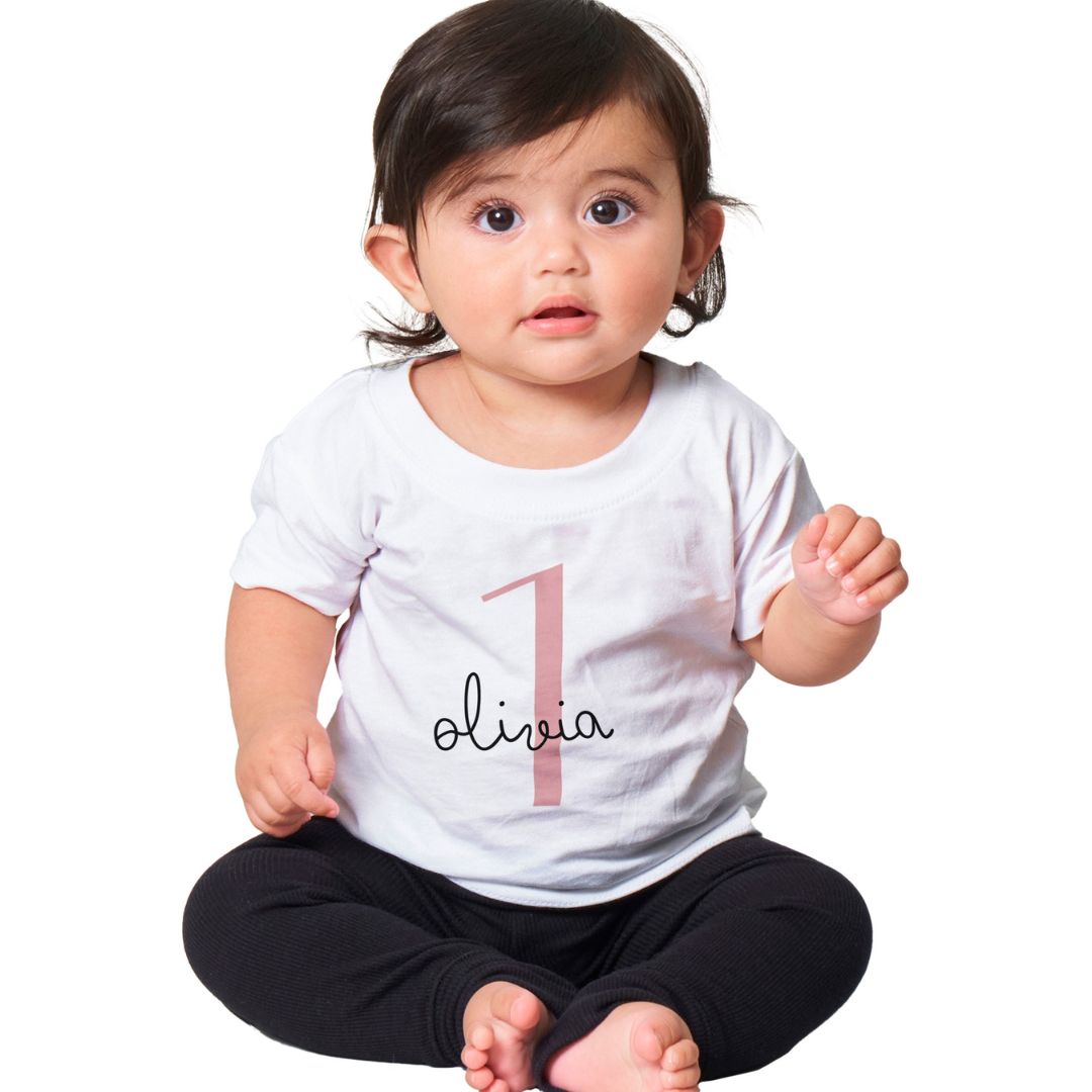 Personalised Baby T-Shirt 1st Birthday