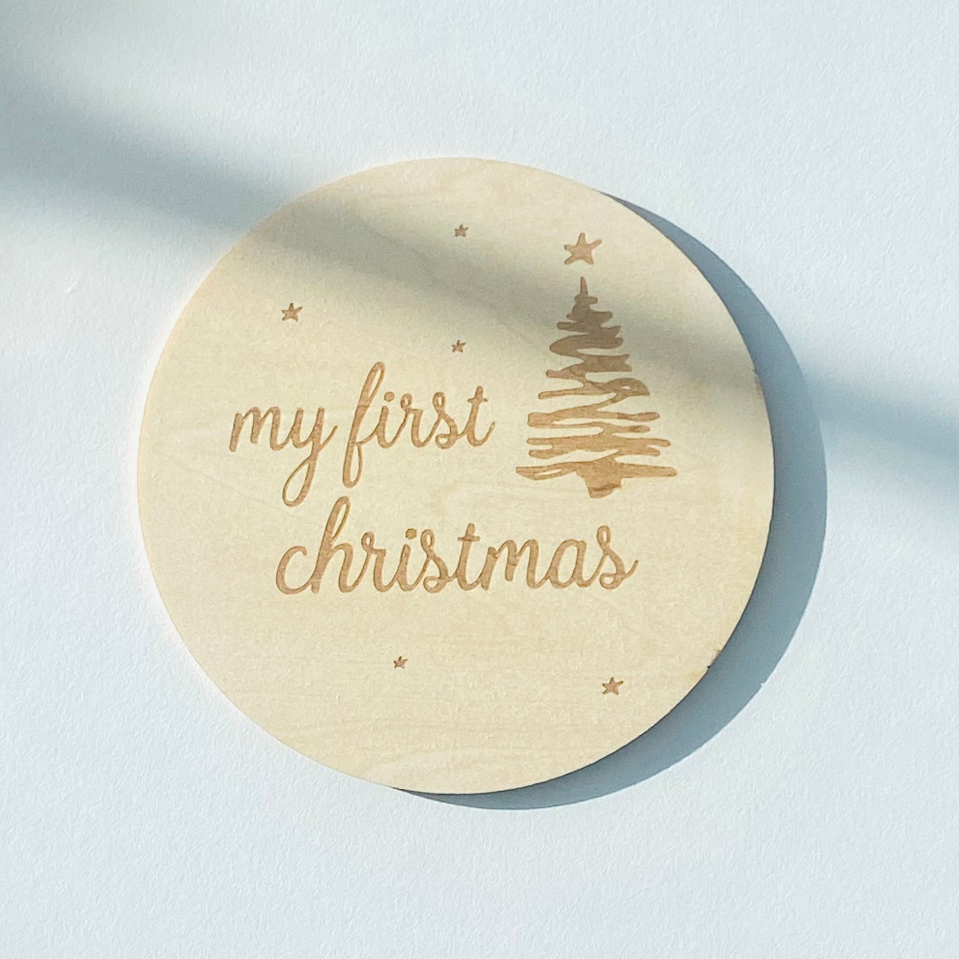 Wooden Baby Announcement My 1st Christmas Engraved Sign Plaque baby christmas gift
