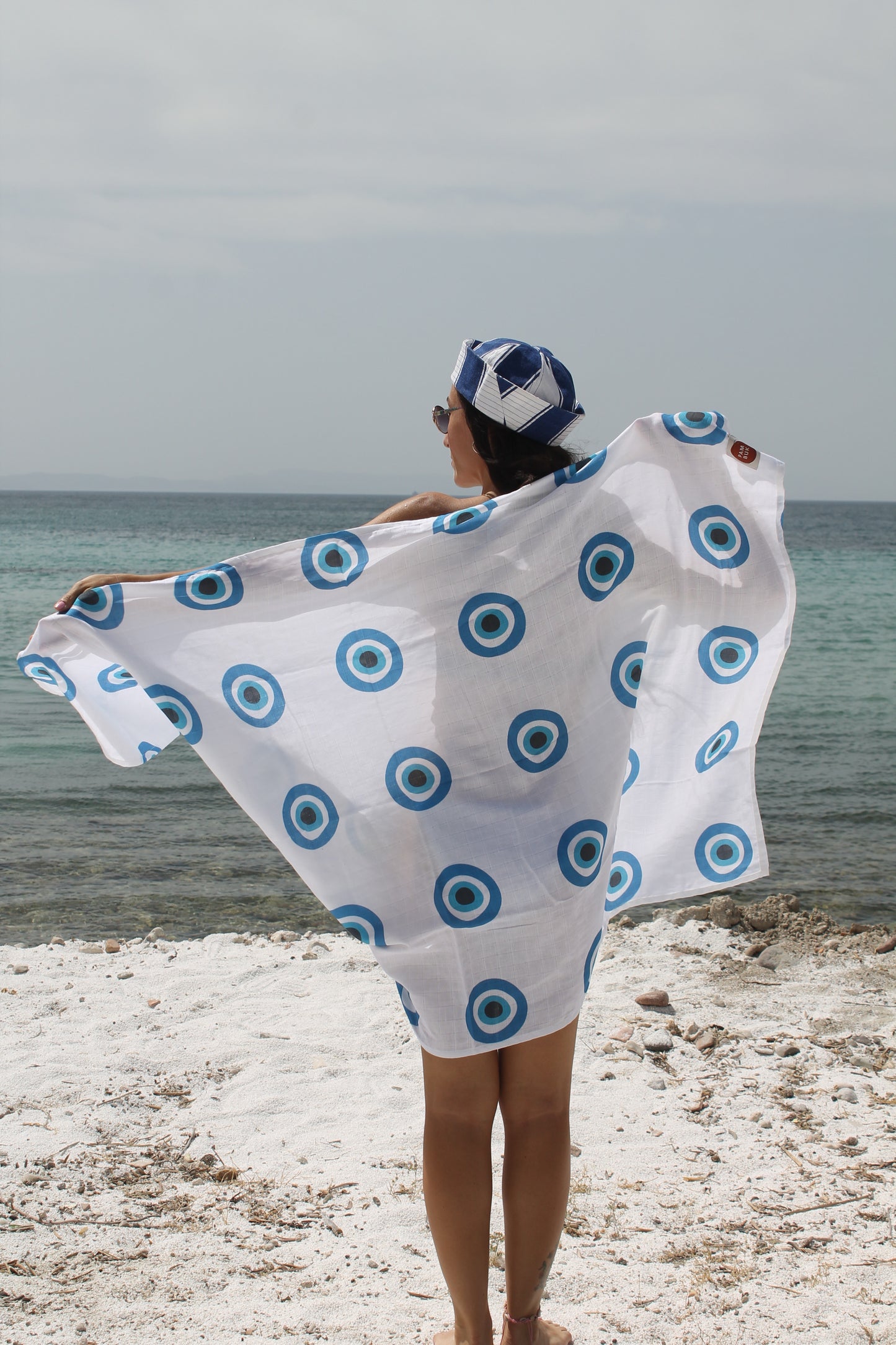 Peshtemal Turkish Hammam Beach Travel Gym Towel - Muslin Cloth - Evil Eye