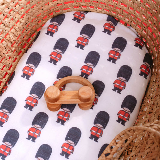 Muslin Swaddle Baby Blanket London Themed Soldiers