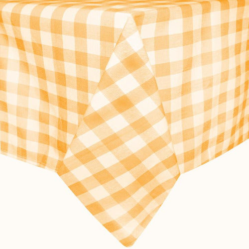 Orange Gingham Check Cotton Table Cloth