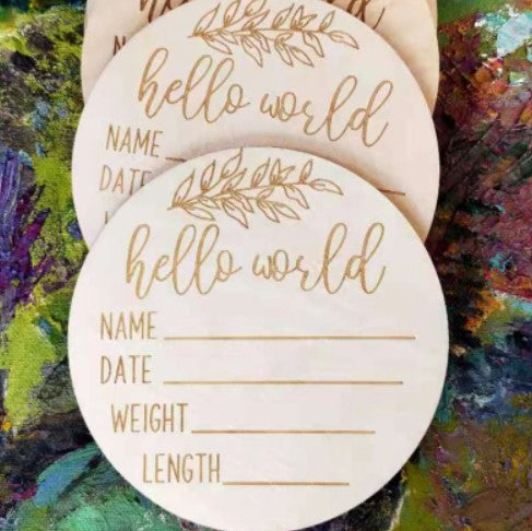 Baby Announcement Sign - Hello World