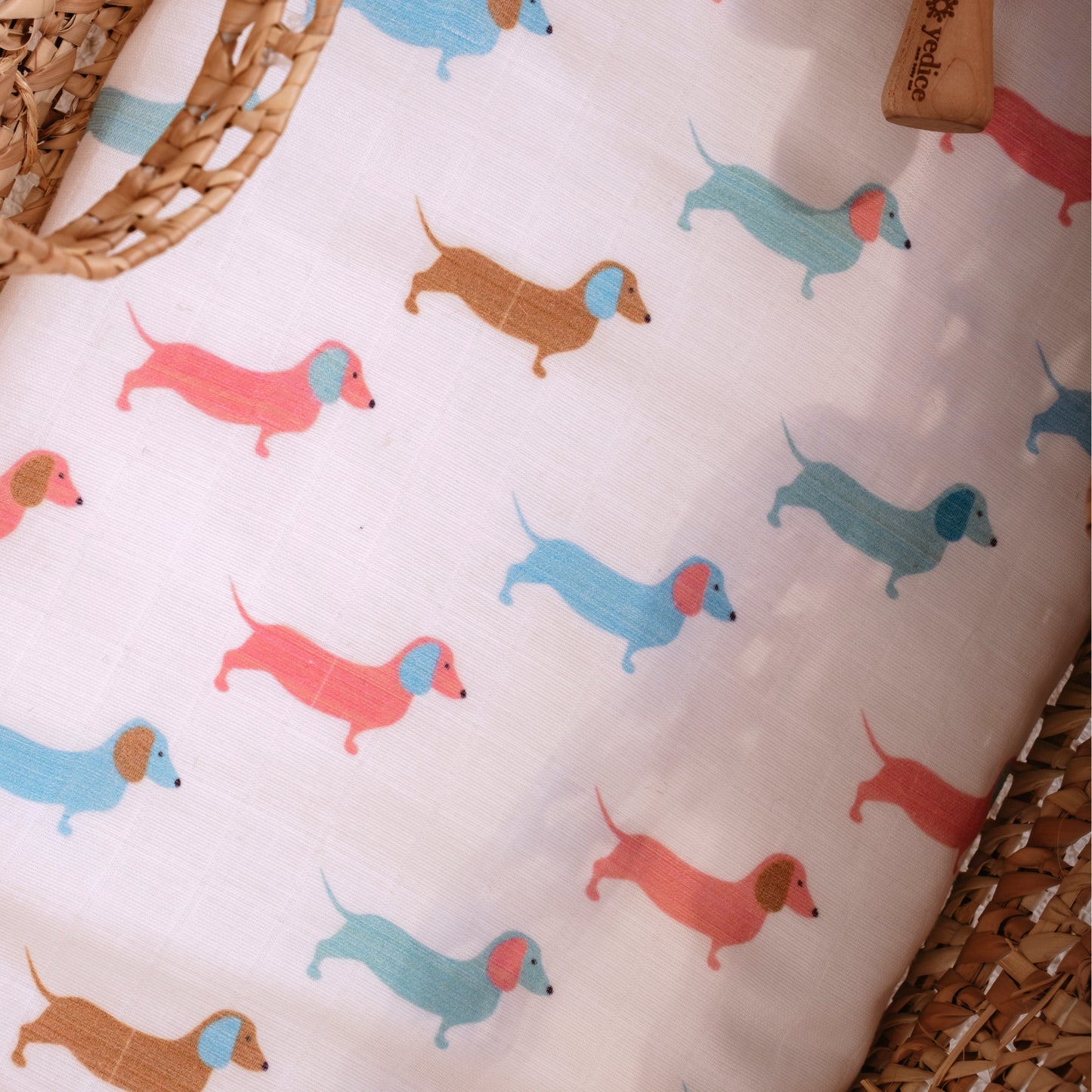 Muslin Swaddle Baby Blanket - Dachshund Sausage Dog