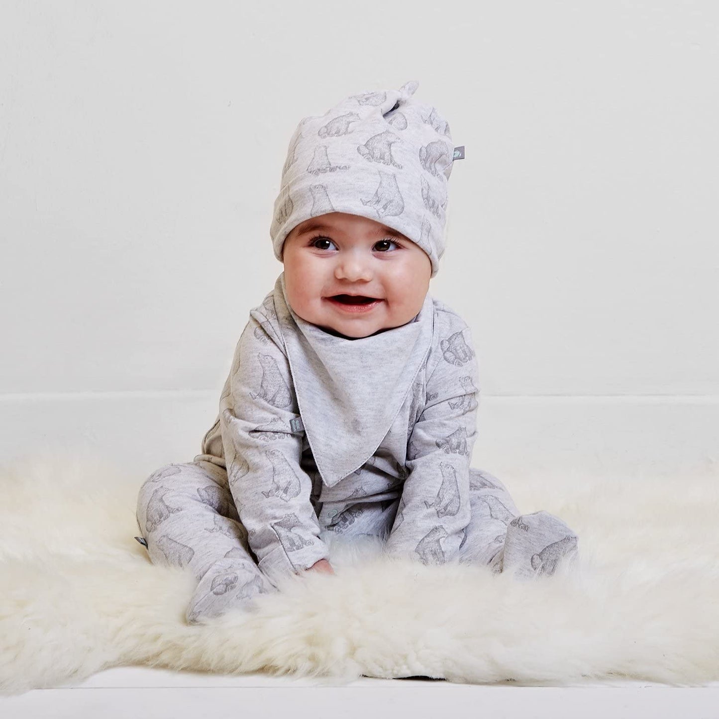 Baby Sleepsuit Bib Hat Set Bear Baby Shower Gift Set