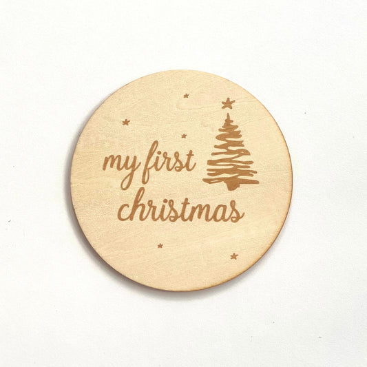 Wooden Baby Announcement My 1st Christmas Engraved Sign Plaque baby christmas gift