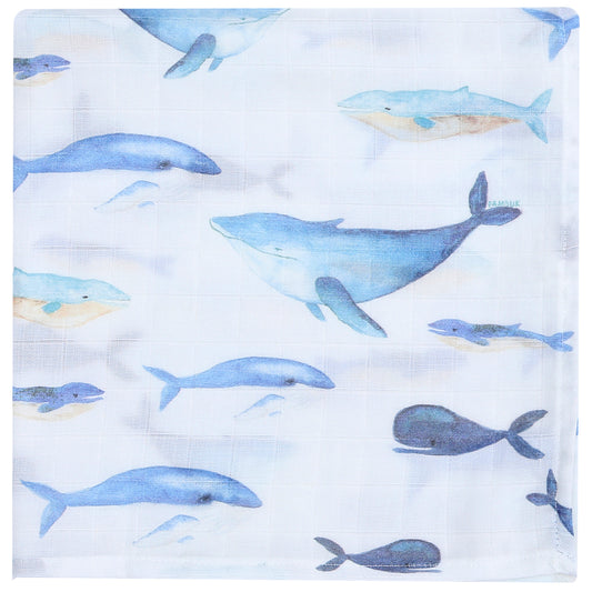 Muslin Swaddle Baby Blanket - Whale