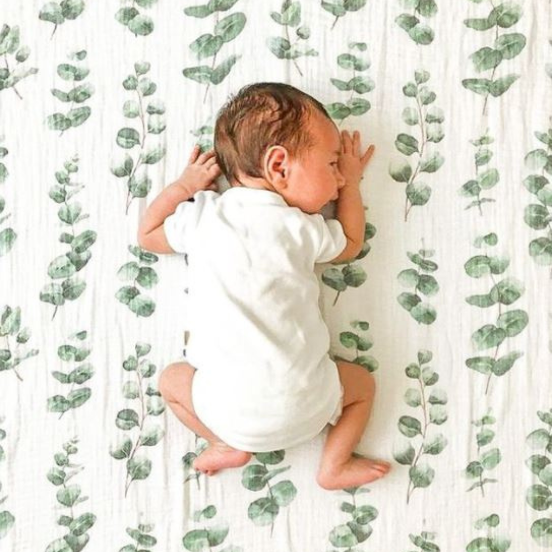 Muslin Swaddle Baby Blanket X-Large 120x120cm Eucalyptus