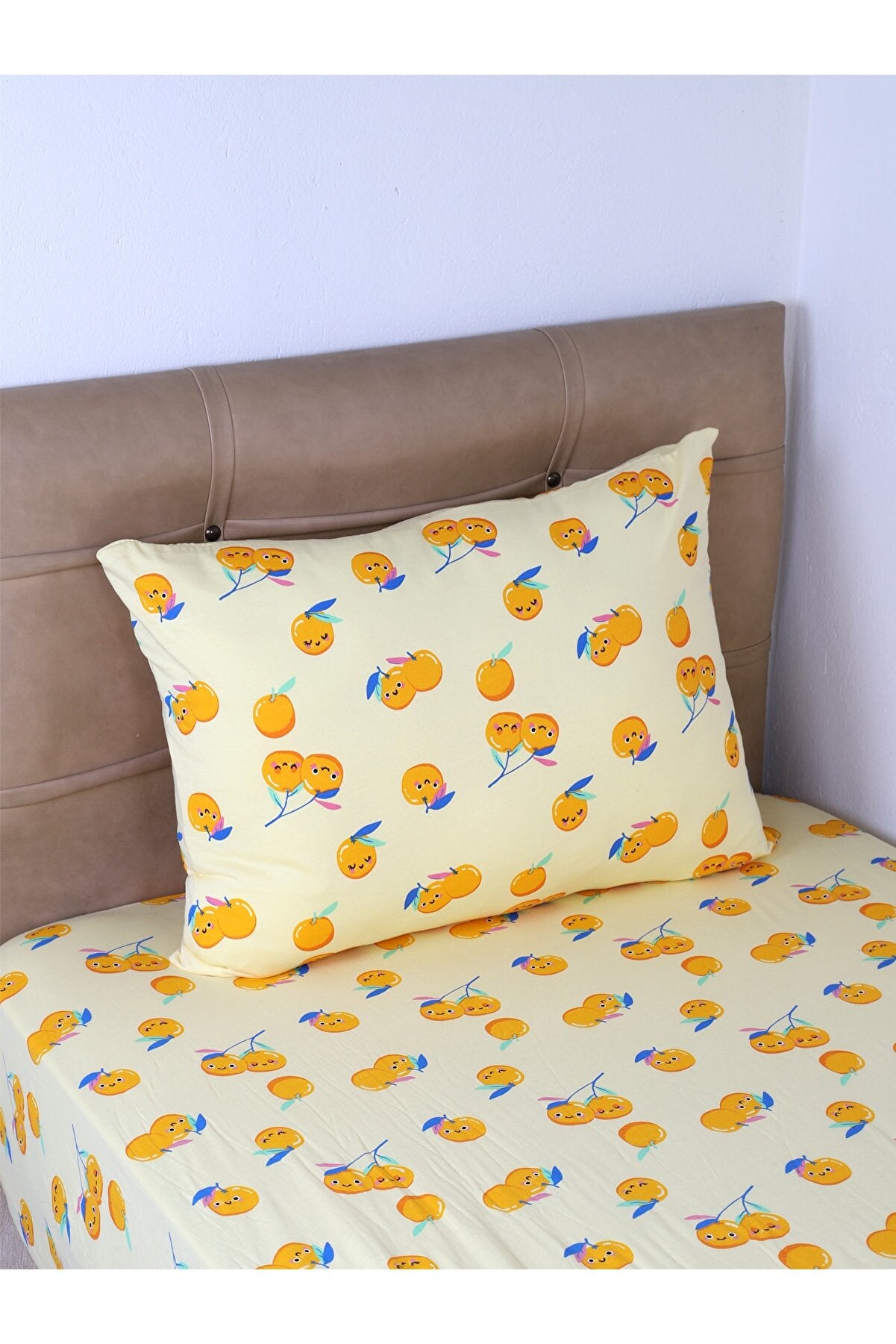 Kids Teens Cotton Fitted Single Sheet SET with Pillow Cover