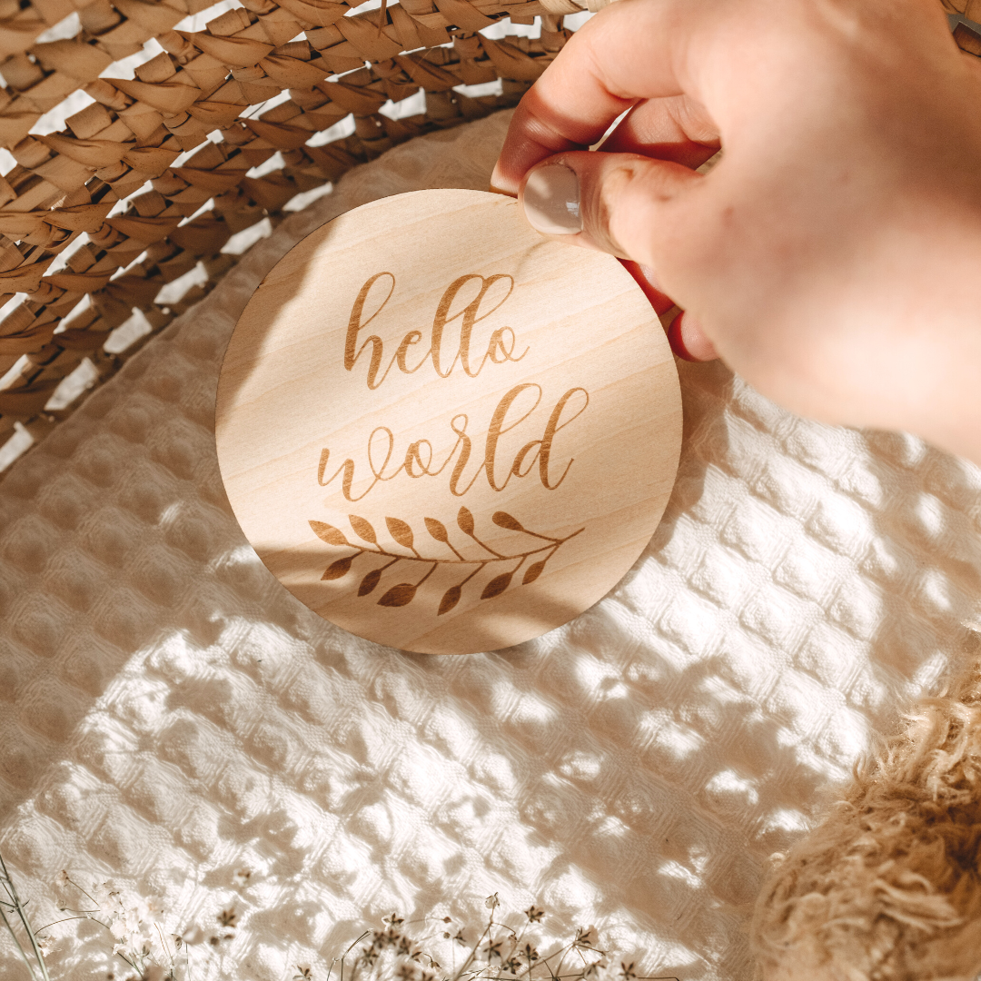 Baby Birth Announcement Sign Hello World Newborn Baby Gift