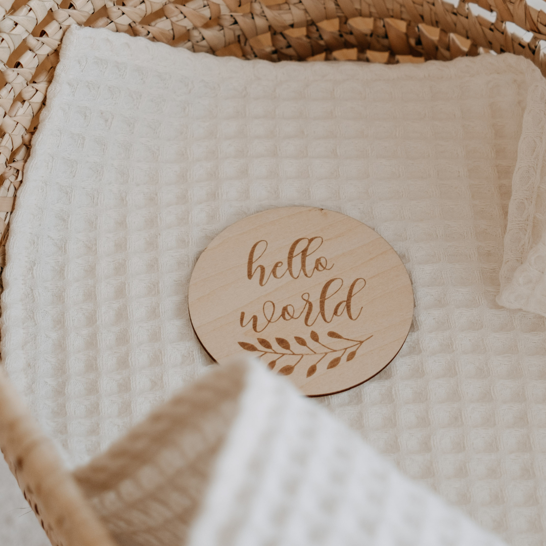Baby Birth Announcement Sign Hello World Newborn Baby Gift