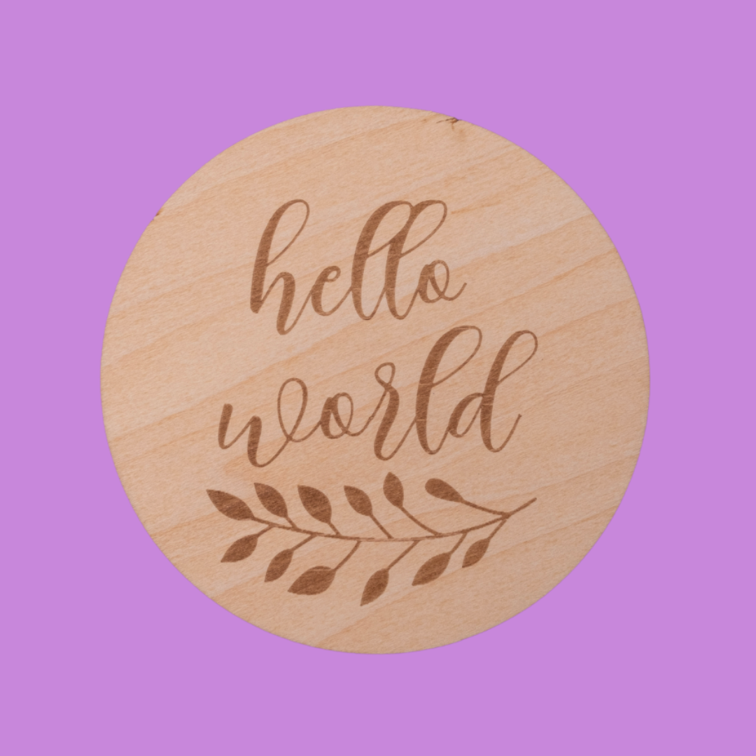Baby Birth Announcement Sign Hello World Newborn Baby Gift