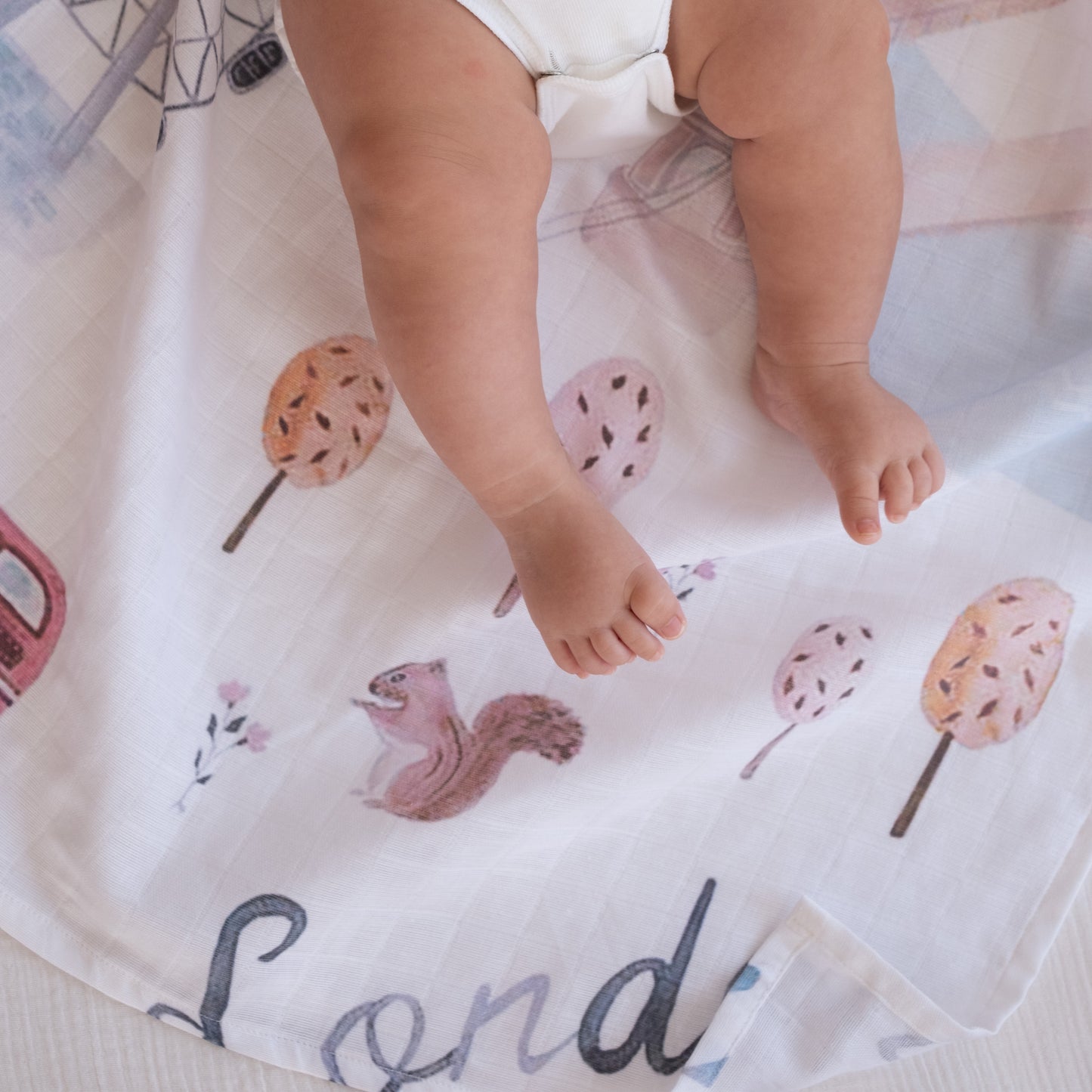 Baby Muslin Swaddle Blanket  - London