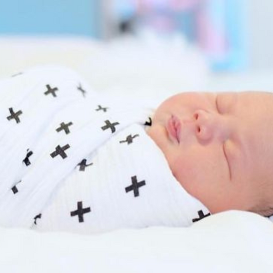 Muslin Swaddle Baby Blanket - Black & White Sensory