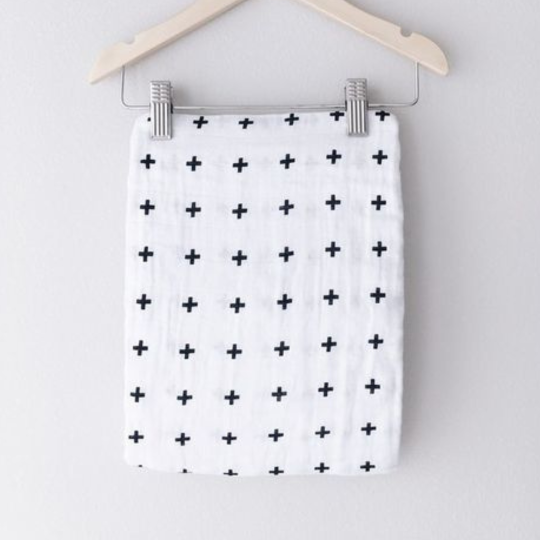 Black and white muslin swaddle deals