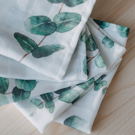 Muslin Square Baby Burp Cloth Eucalyptus Leaves Outlet