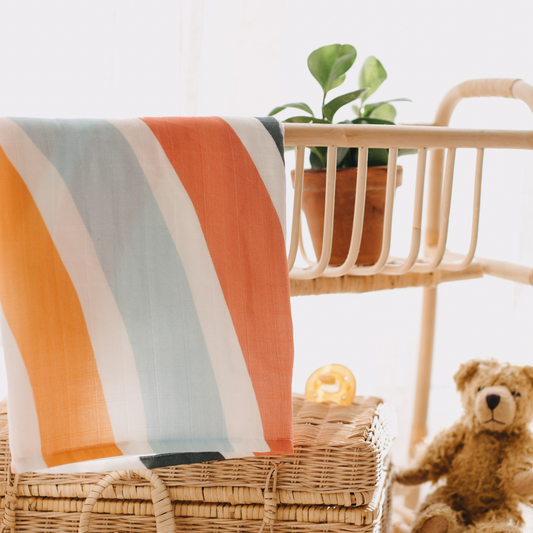 Muslin Square Baby Burp Cloth - Set of 3 - Rainbow