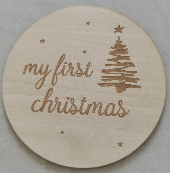 Wooden Baby Announcement My 1st Christmas Engraved Sign Plaque baby christmas gift
