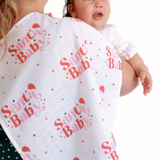 baby christmas gift muslin swaddle santa baby
