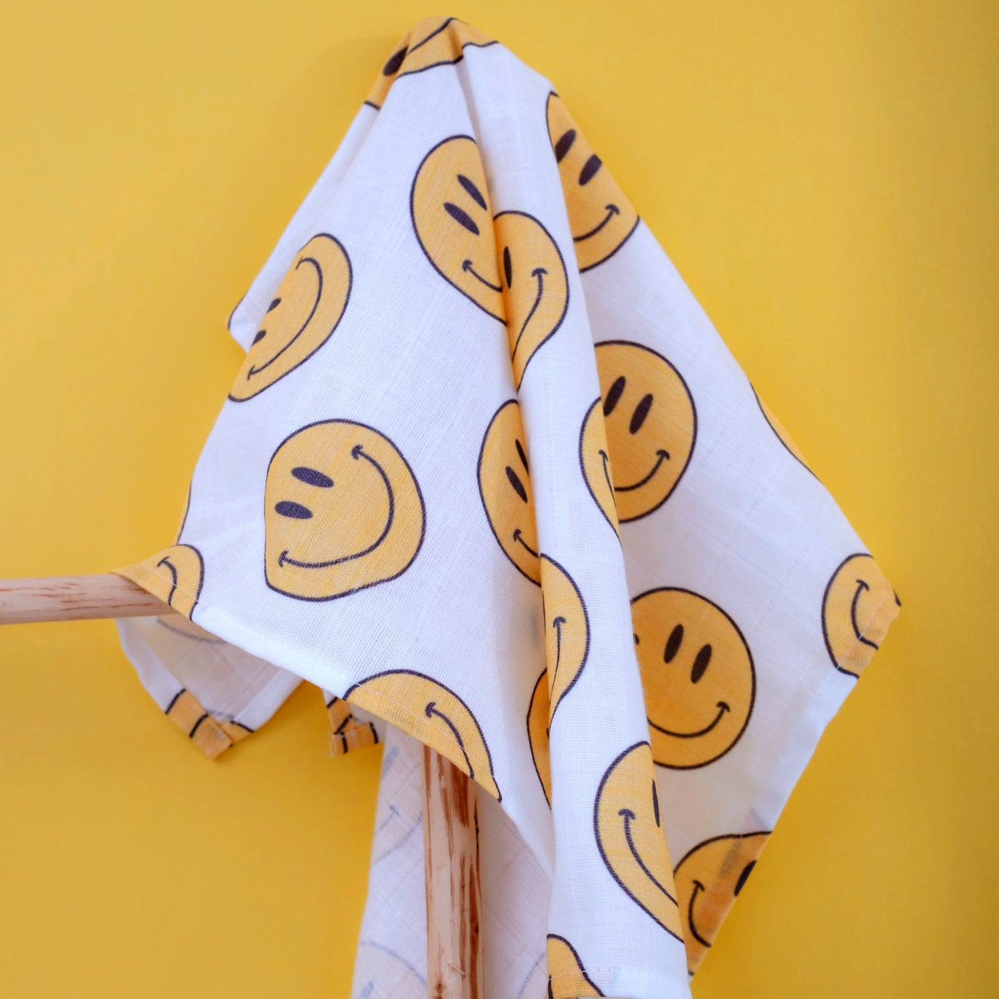 Muslin Square Baby Burp Cloth - Set of 3 - Smiley