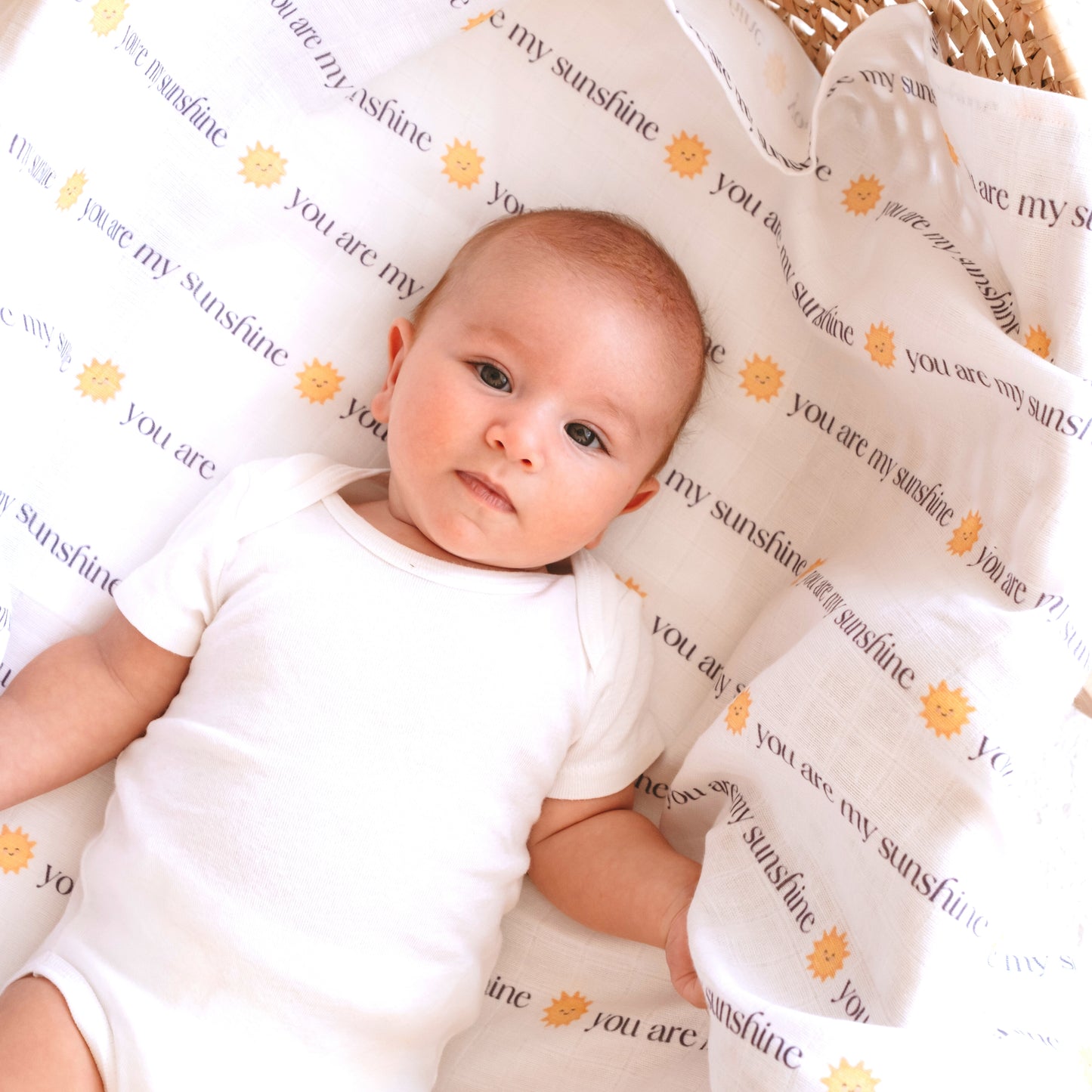 Muslin Swaddle Baby Blanket - You are my sunshine