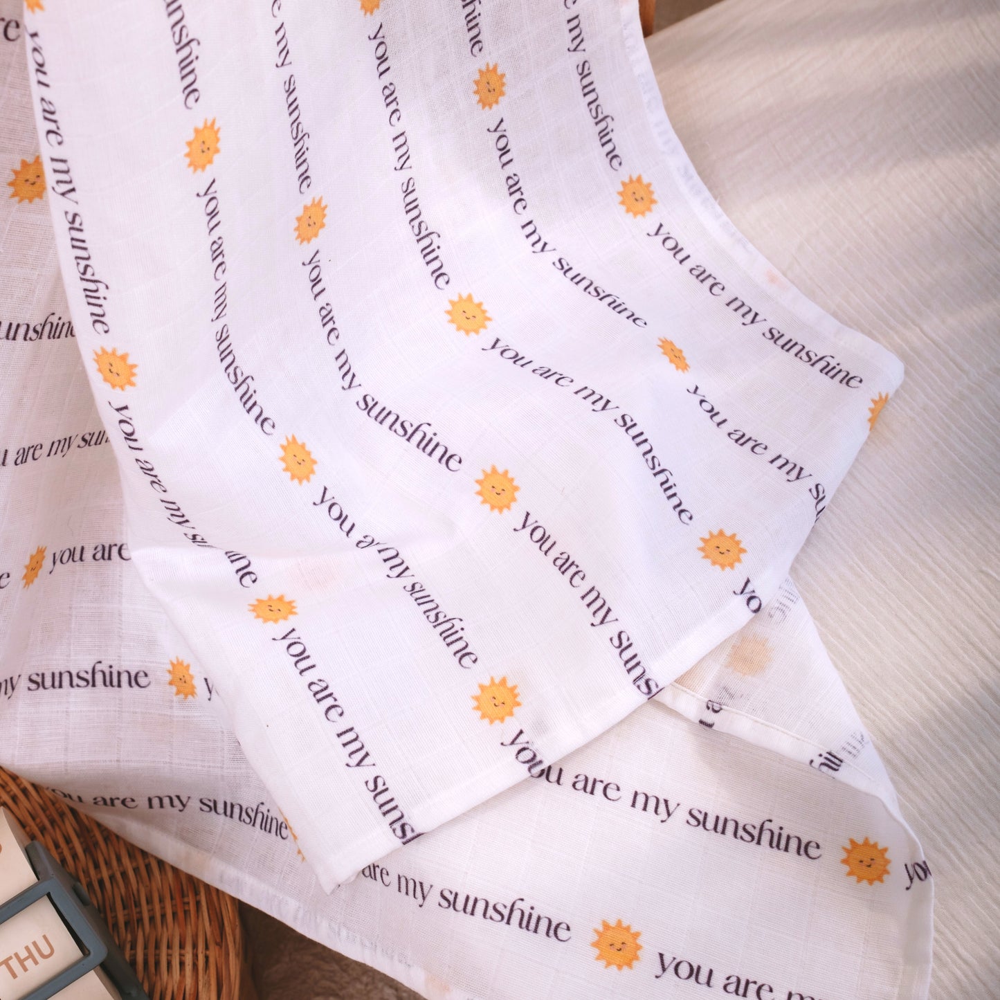 Muslin Square Baby Burp Cloth - Set of 3 - You are My Sunshine