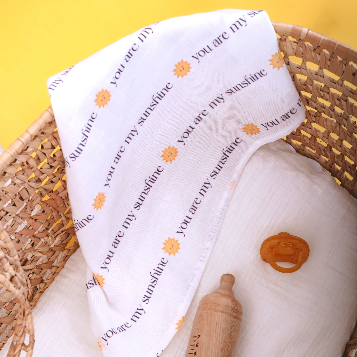 Muslin Square Baby Burp Cloth - Set of 3 - You are My Sunshine